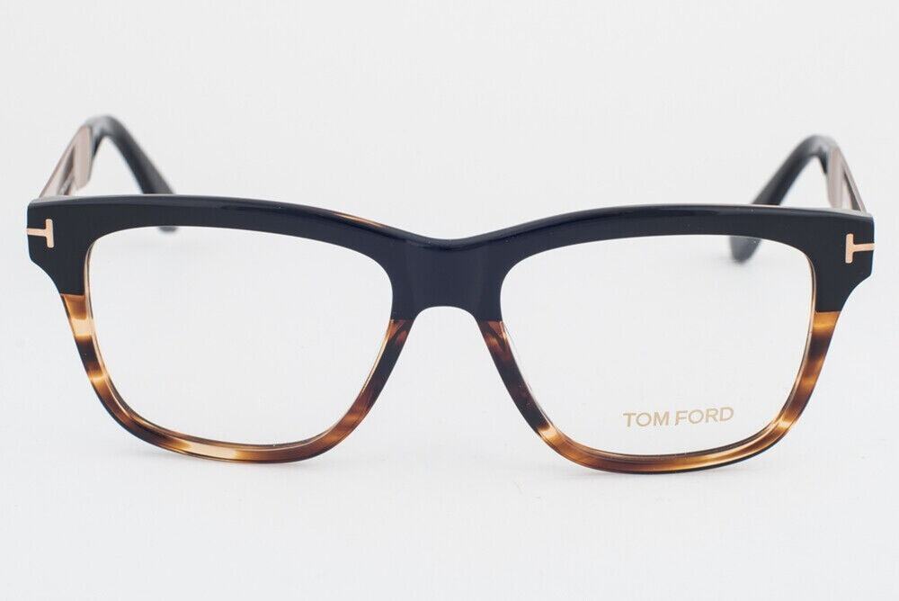 Tom Ford TF5372 005 Eyeglasses Black Tortoise Gold Cat Eye Frame 54-16-145 Italy